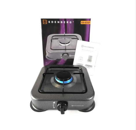 Настільна газова плитка Edenberg EB-62301 з однією конфоркою — компактна та зручна у використанні Одеса - фото 1