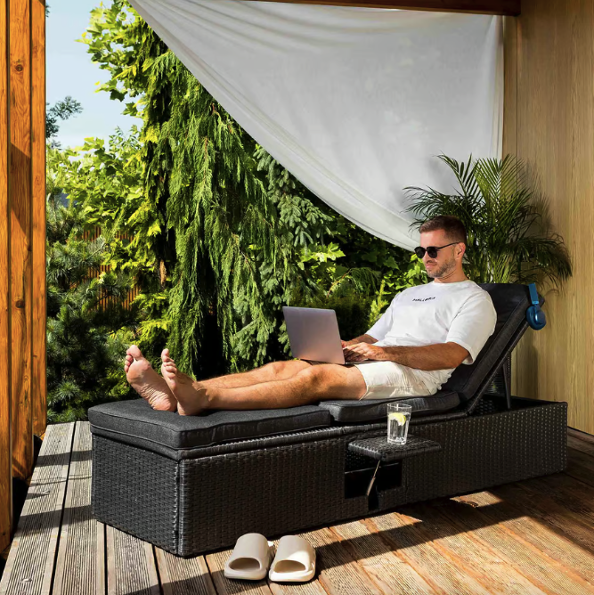 Садовий шезлонг Di Volio Asco чорний Київ - фото 2