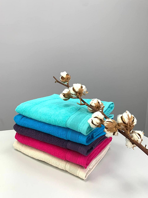 Рушник махровий Ideal Textile з бордюром однотонний щільність 360 г/м2 70х130 см (56860715) Фуксия Чернівці - фото 5