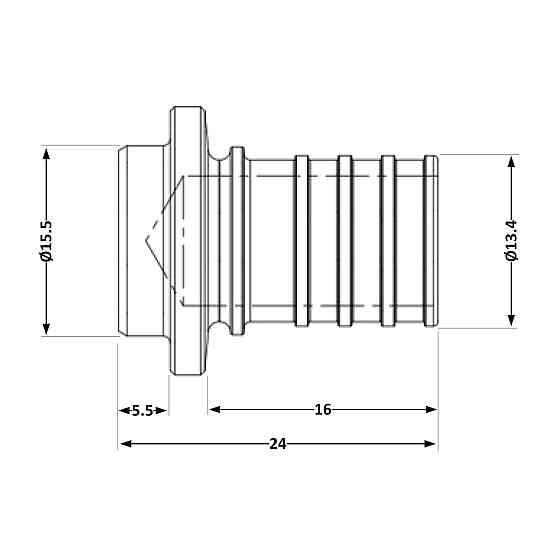Заглушка натяжная Icma №1042 d16х2,2 851042BO05 Киев