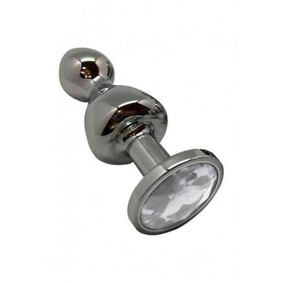 Металлическая анальная пробка Wooomy Lollypop Double Ball Metal Plug L диаметр 3,5 см, длина 10,5 см Sex Aura Киев