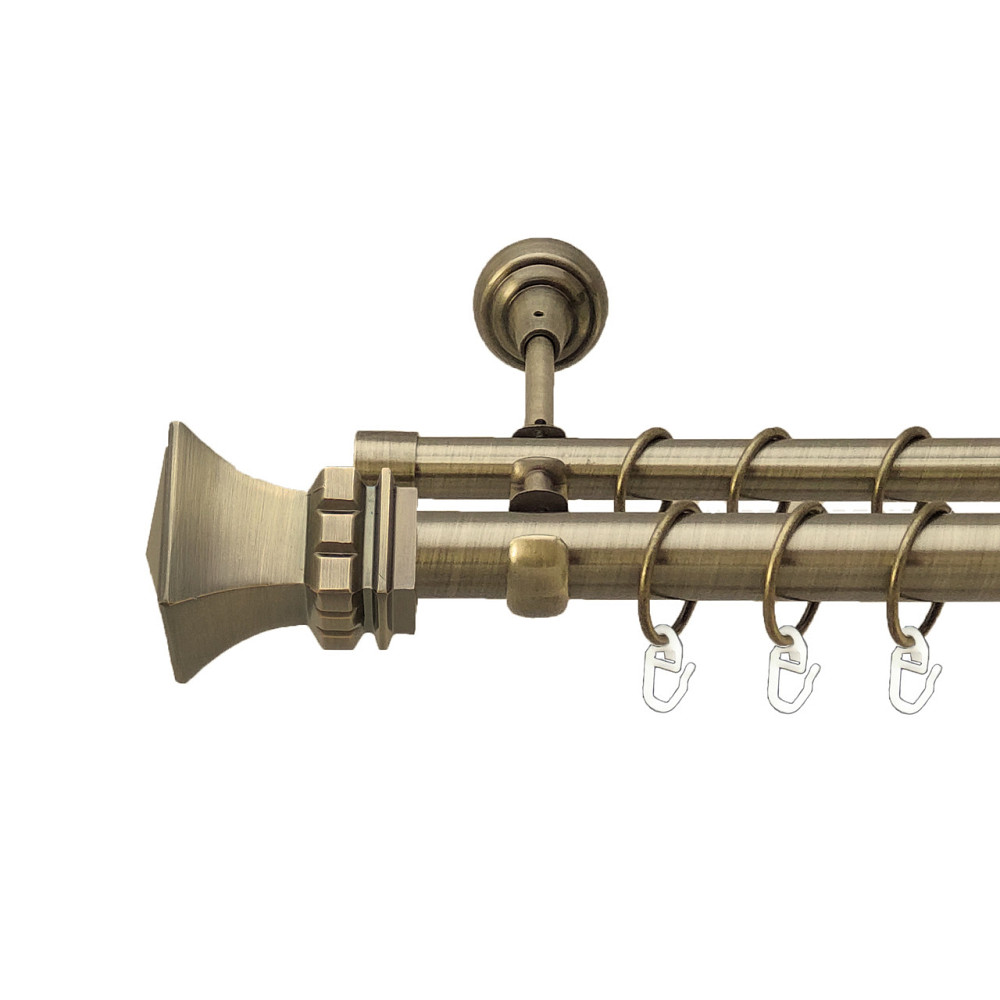 Карниз Orvit Емпорія металевий дворядний відкритий Антик 25\19 мм 160 см (4199036) Львів - фото 1