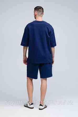 Костюм футболка оверсайз та шорти RAY BASIC темно-синій чоловічий (U1801M-Navy Blue) Київ