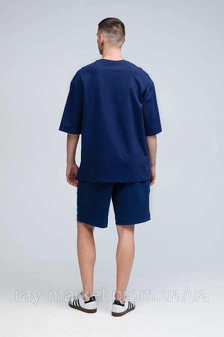 Костюм футболка оверсайз та шорти RAY BASIC темно-синій чоловічий (U1801M-Navy Blue) Київ - фото 3