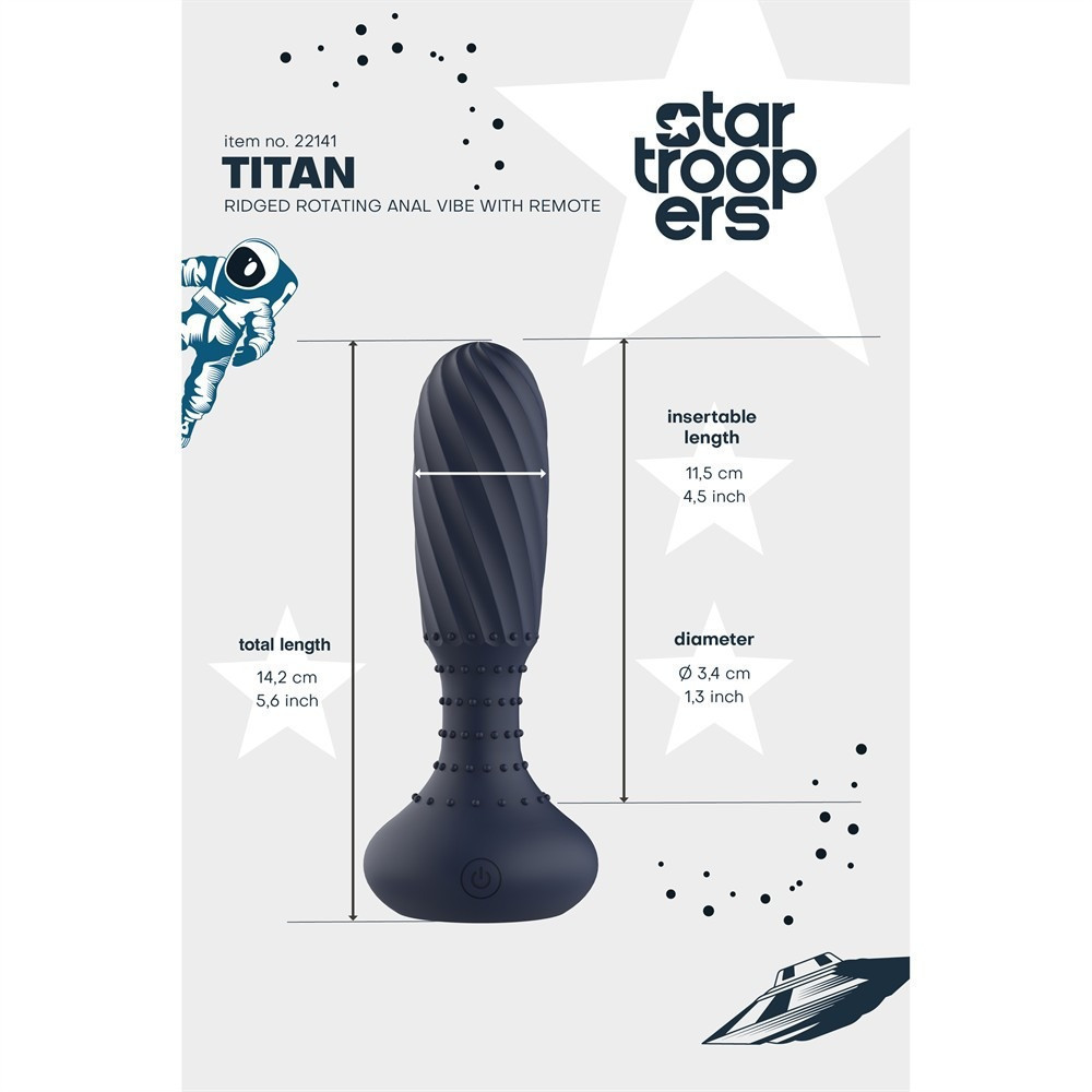 Анальний вібратор з пультом Dream Toys Startroopers Titan з обертовими кульками, синій Sex Aura Київ - фото 10