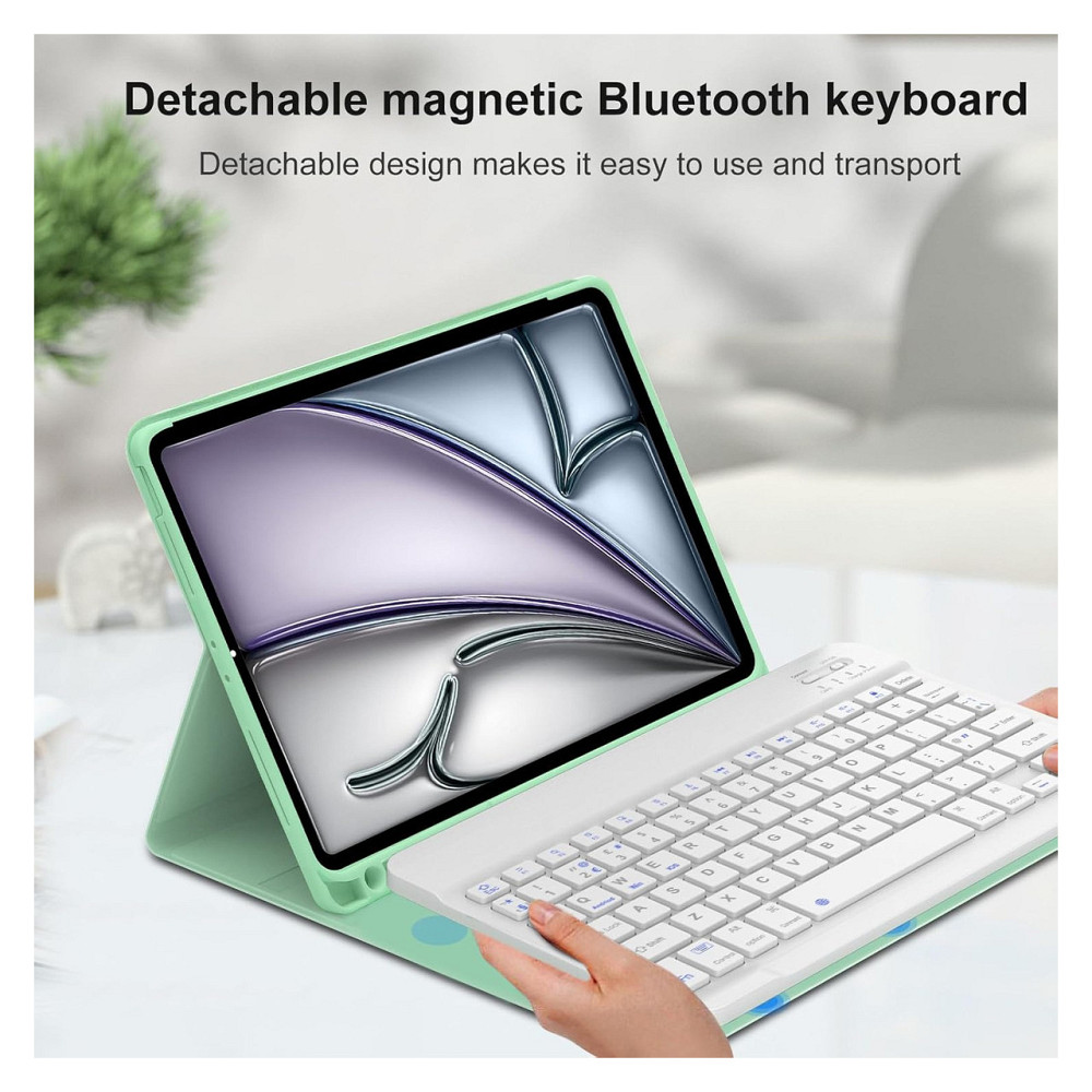 Клавіатурний чохол SENGBIRCH для iPad Air 11 M3 2025/M2 2024 Світло-зелений QWERTY знімна Bluetooth клавіатура Київ - фото 5
