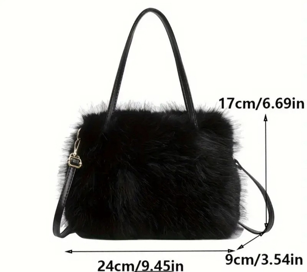 Маленька сумочка зі штучного хутра Чорна Смела - изображение 8