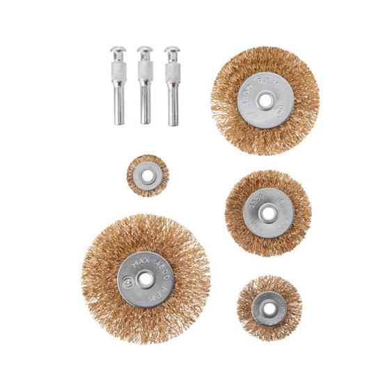 Набір щіток дротяних для дриля, 5 од. (25, 40, 50, 60, 75 мм), латунне покриття INTERTOOL BT-0501 Київ