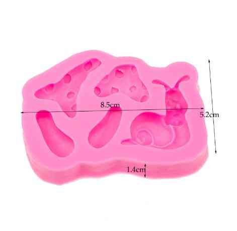 Молд силиконовый Улитка и грибы 85 на 52 мм розовый Киев