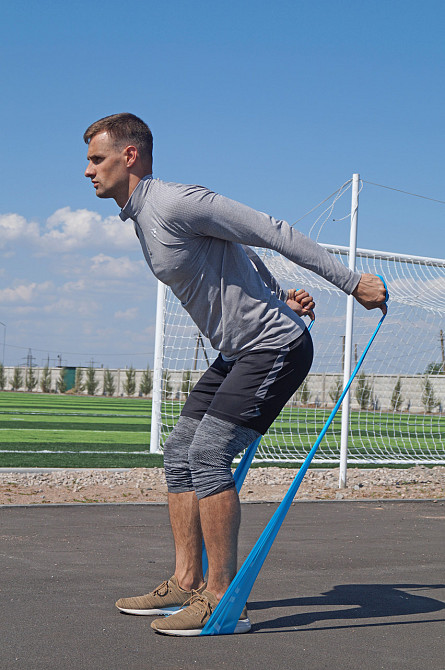 Стрічка-еспандер для фітнесу та реабілітації PowerPlay 4112 0.4мм MediBand Light Синя (6.8 кг) Луцк - изображение 8