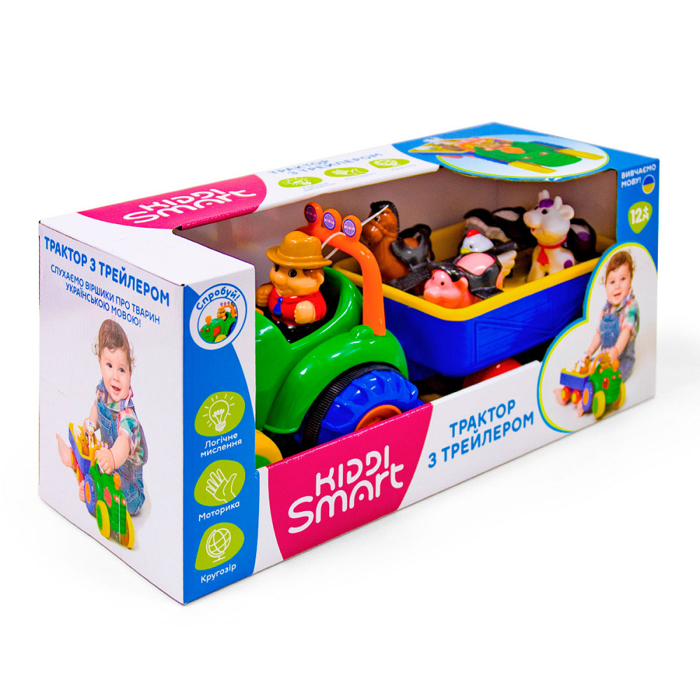 Ігровий набір Kiddi Smart – Трактор з трейлером (українська) Дніпро - фото 3
