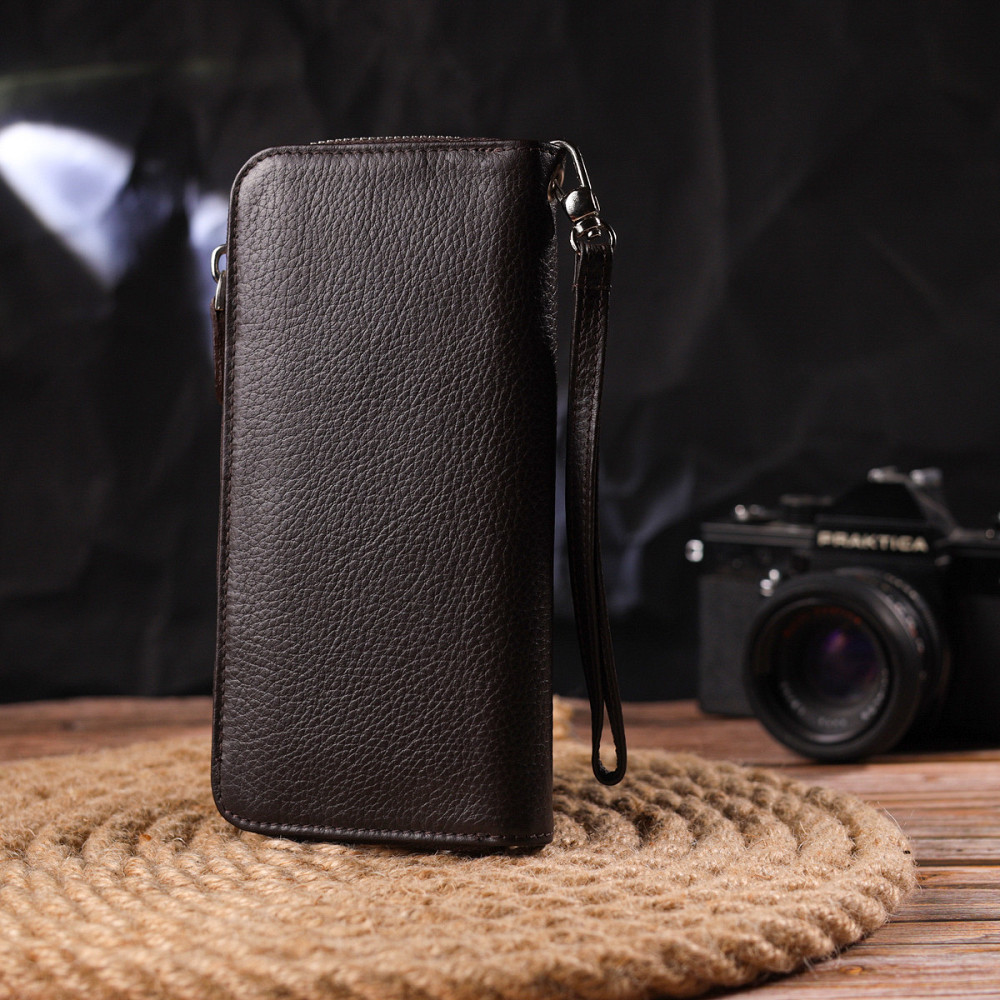 Практичный кошелек для женщин из натуральной зернистой кожи CANPELLINI 21617 Коричневый Киев - изображение 2