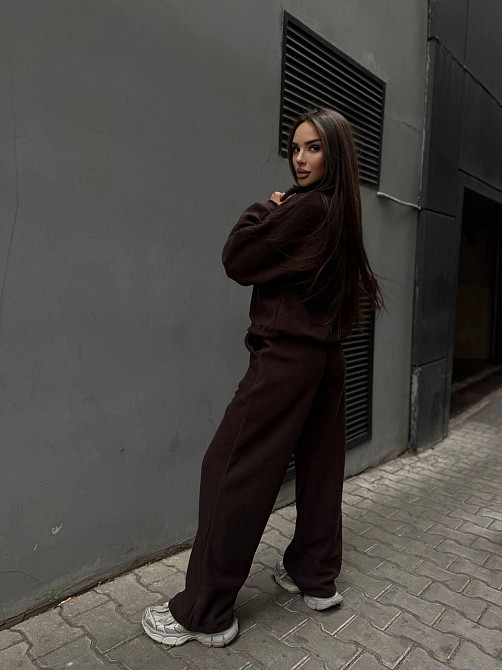 Жіночий зручний теплий костюм із флісу двосторонній Шоколад, 42/44 Одеса - фото 3