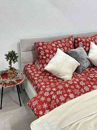 Ecotton Комплект постільної білизни Ecotton Сімейний 150х215 см червоний Сніжинка Коломыя