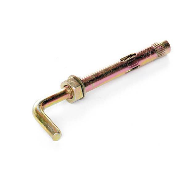 Анкер з кожухом та гайкою з L-крюком М12*100 цинк жовтий Харків - фото 1