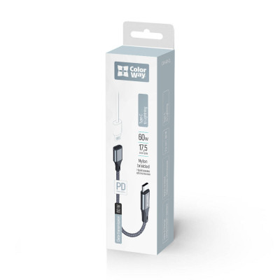 Переходник USB-C M to Lightning F 0.17m gray ColorWay (CW-AD-CL) Винница - изображение 9
