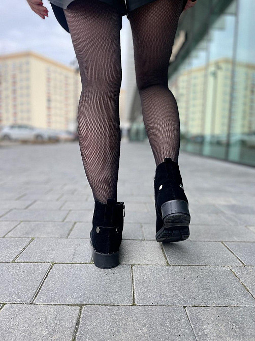 Черевики жіночі D and V чорні натуральна замша з хутром висота 12см підошва 3см (2979) Коломыя - изображение 4