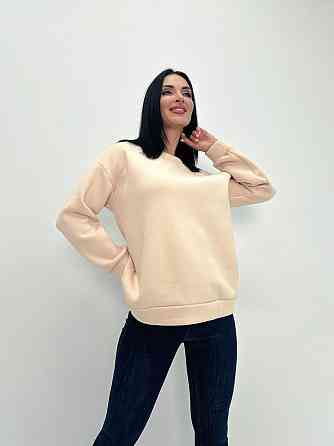 Жіночий теплий батник "Wear" Турція оптом | Норма і батал Бежевий, 50-52 Київ