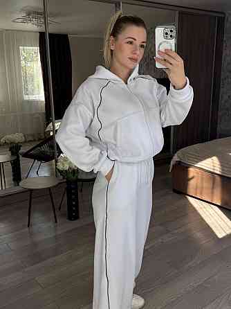 Женский теплый прогулочный костюм двойка с дабл флиса полар Белый, 42/44 Одесса