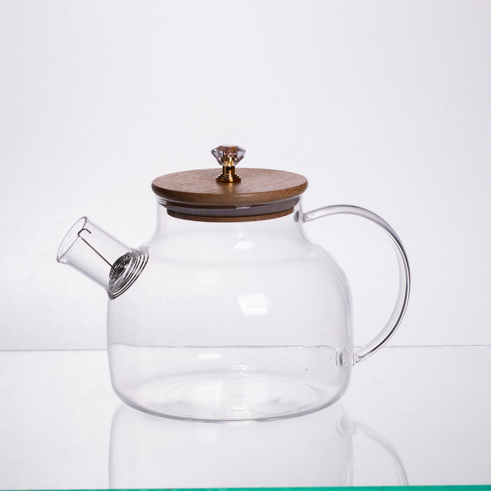 Чайный сервиз из толстого стекла 8 предметов с бамбуковой подставкой для чашек 64486-23 Киев - изображение 4