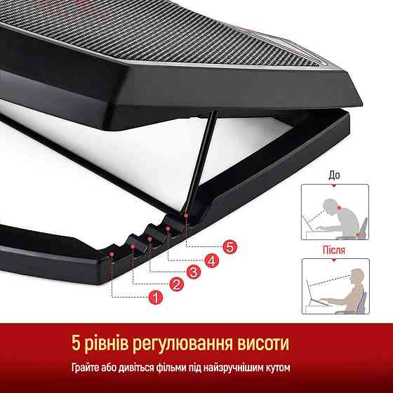 Охолоджувальна підставка для ноутбука ColorWay Cooling Game Pro H1, 10-17
