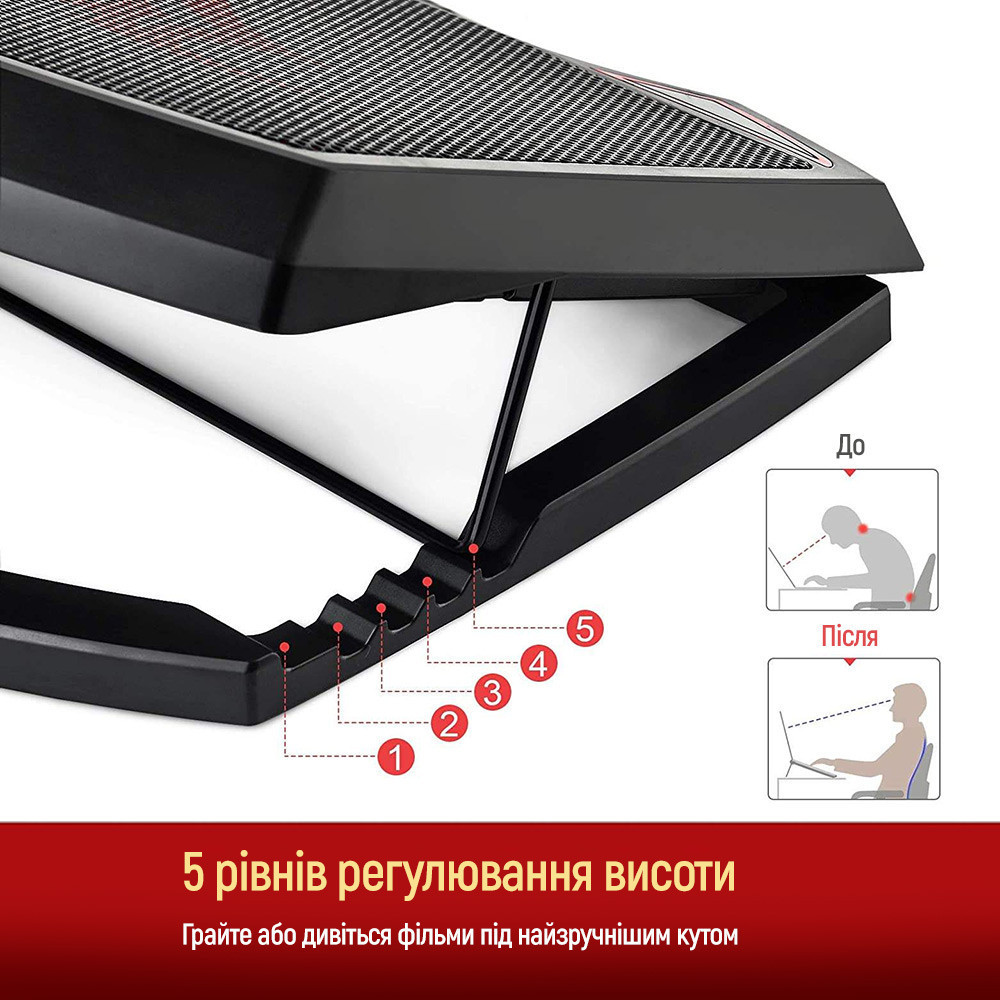 Охолоджувальна підставка для ноутбука ColorWay Cooling Game Pro H1, 10-17