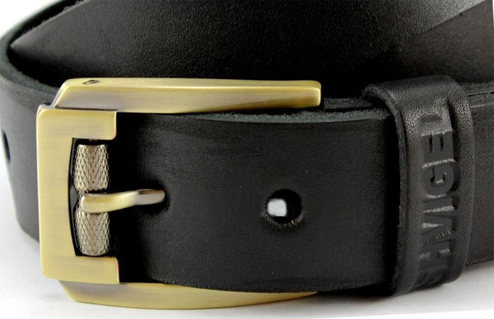 Ремень кожаный Черный (SHVIGEL) Киев - изображение 3