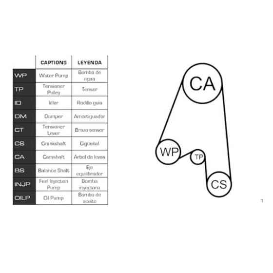 Ремкомплект Matiz 0,8 (ремінь, ролики, помпа) ГРМ Мукачево