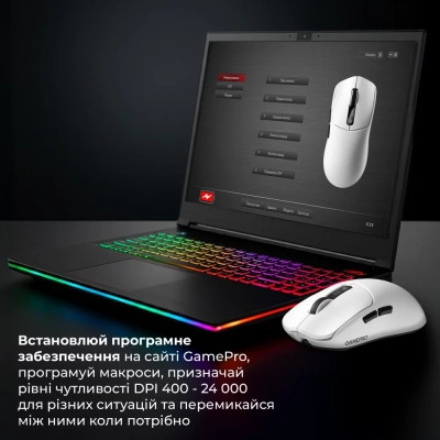 Мышка GamePro Genesis Ranker Wireless/Bluetooth/USB White (GM012W) Винница - изображение 11
