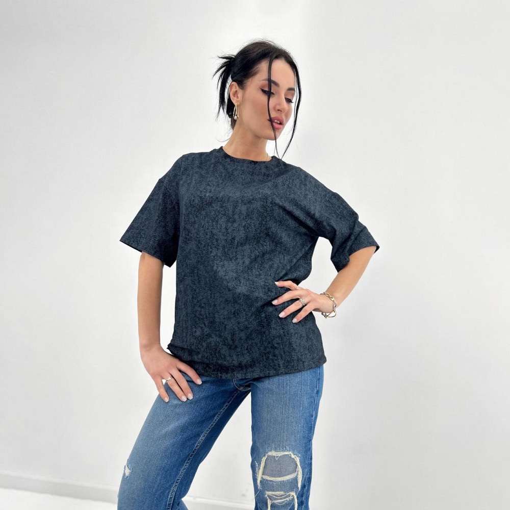 Базова футболка тай-дай "Simple" (Турція) оптом | Батал Чорний, 50-52 Київ - фото 4