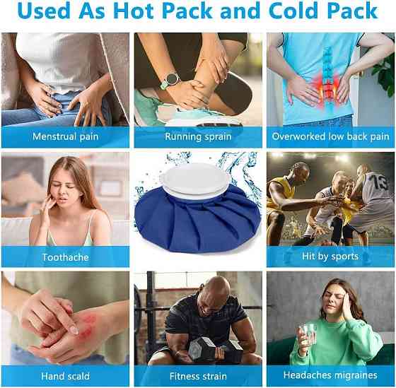 Сумка для льоду Reusable Ice Bag 15.2 cm багаторазовий холодний пакет для травм гелевий компрес гаряча та холодна терапія Київ