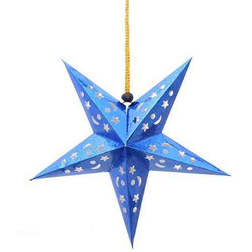 Новогодняя Звезда из картона для праздника 60 см синий Киев