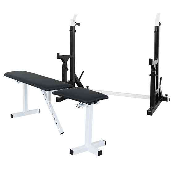 Скамья регулируемая для жима 30 на 30 мм + Стойки со страховкой 40 на 40 мм с брусьями и штырями под блины Киев