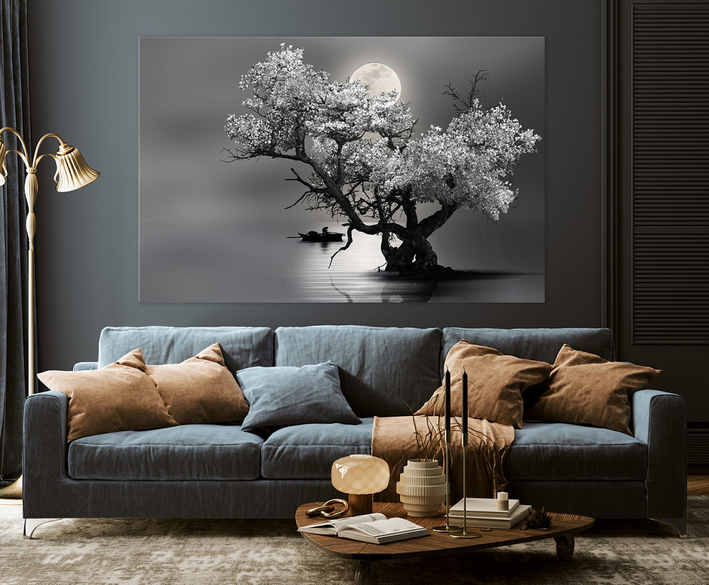 Картина холст у вітальню / спальню Дерево в місяці     MLP_23  ( 60х30см ) 80x120 см Київ - фото 3