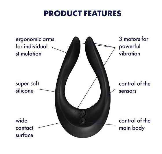 Вибратор для пар Satisfyer Endless Joy Black, 3 независимых мотора, многофункциональный Sex Aura Киев