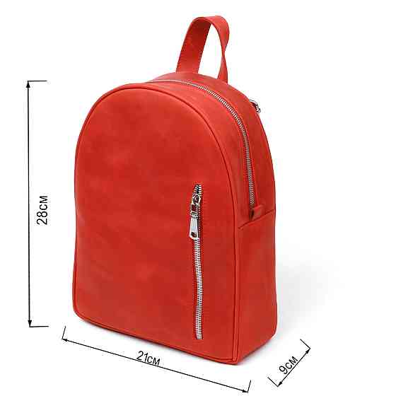 Кожаный винтажный женский рюкзак Shvigel 16327 Красный Киев