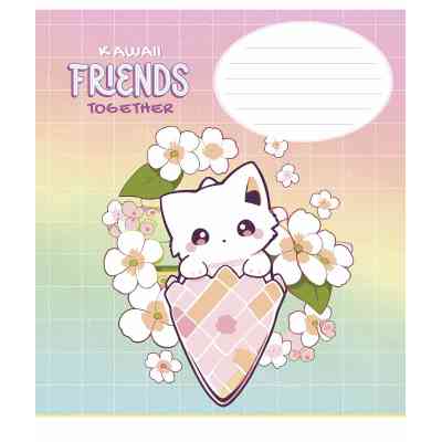 Зошит Школярик Kawaii Friends 12 аркушів лінія (012-3422L) Вінниця