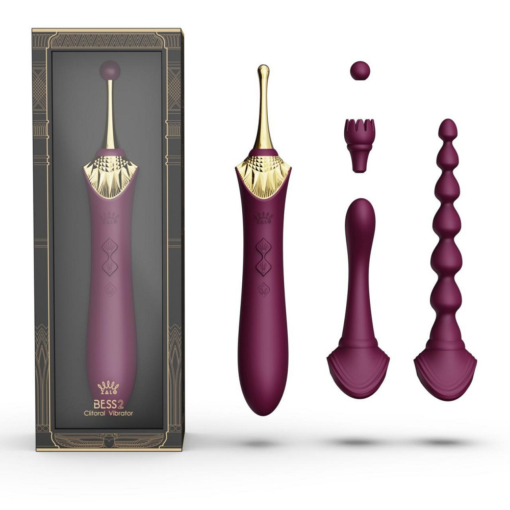 Мультифункциональный вибратор Zalo — Bess 2 Velvet Purple, 4 насадки, подогрев Sex Aura Киев - изображение 2