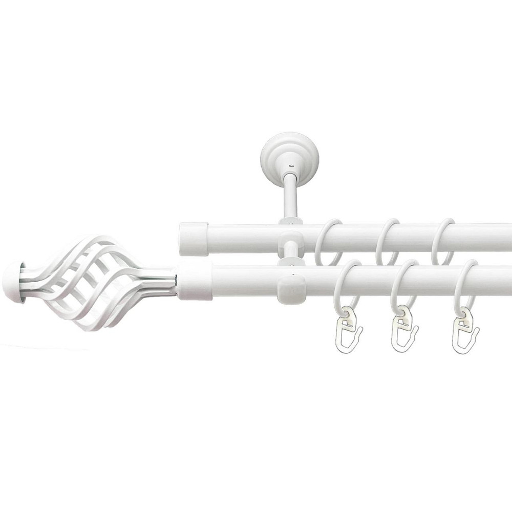 Карниз Orvit Арезо металевий дворядний відкритий гладка труба кільце металеве Арктіс 19\19 мм 240 см (00-00027569) Львів - фото 1