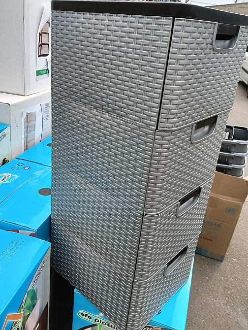 Комод пластиковий "BRILLIANT" 4 ящика 81х38х33 Efe plastics Сірий Одеса - фото 3