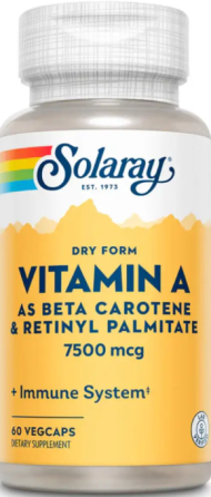 Витамин А Solaray Vitamin A Dry Form 7600mcg 60 капс Киев