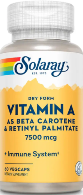 Витамин А Solaray Vitamin A Dry Form 7600mcg 60 капс Киев - изображение 1