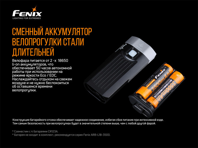 Фара передня велосипедна Fenix ​​BC30 V2.0 з кріпленням на шолом Вінниця - фото 9