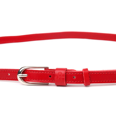 Ремінь Grande Pelle Вузький жіночий з натуральної шкіри Червоний (21440) Вінниця - фото 7