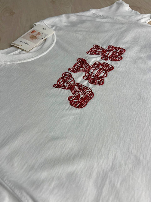Футболка женская Pepper&mint BX24-68 с вышивкой медвежата белая, белый, M Киев - изображение 7
