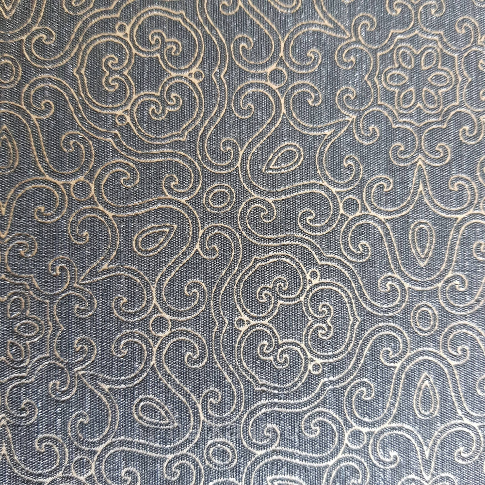 Шпалери метрові вінілові на флізелін Villa Marburg Lombardi вензелі завитки східний малюнок чорний з золотом Київ - фото 3