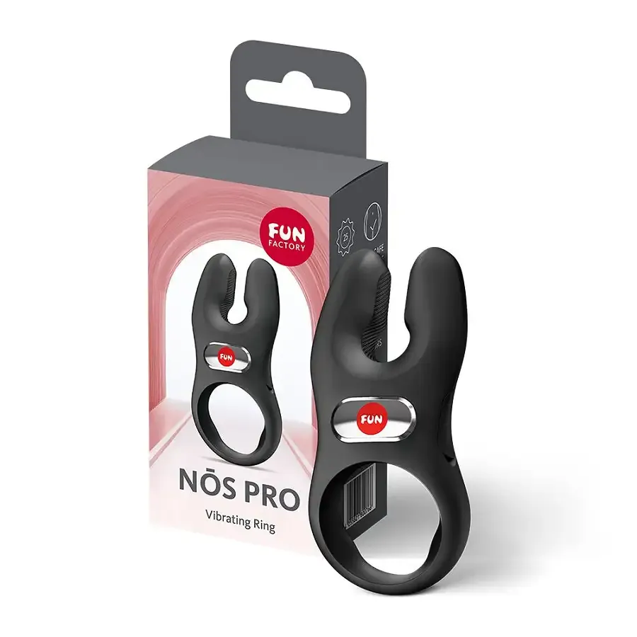 Эрекционное виброкольцо с двойной стимуляцией клитора Fun Factory NŌS PRO Black, 2 мотора Львов - изображение 7