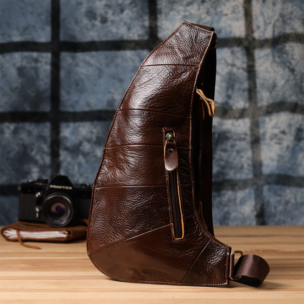 Сумка для мужчин с большим количеством карманов из натуральной кожи Vintage 22956 Коричневый Киев - изображение 2