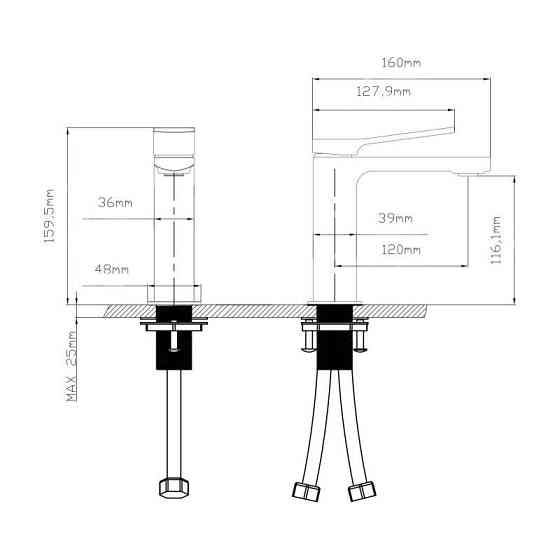 Змішувач для раковини Qtap Slavonice QTSLA270GMB45924 (k35), одноважільний, низький, Gunmetal Black PVD Харків