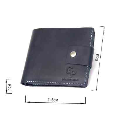 Портмоне Grande Pelle Из натуральной кожи Темно-синее (11461) Винница